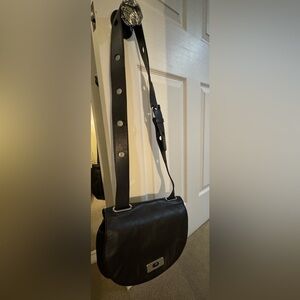 Marc Jacobs Black Leather Crossbody Saddle Bag